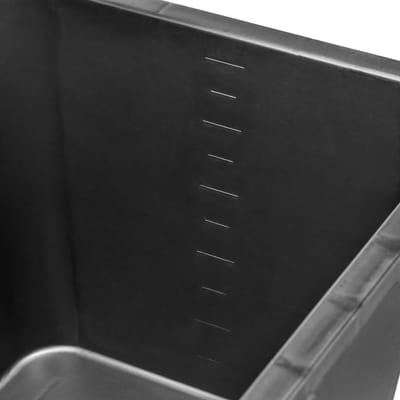 KADAX mortelbak 60 liter, mortelbak voor bouwplaats, 70 x 39 x 28 cm, vierkante cementbak van kunststof, zwarte mortelkist, stabiele betonbak met handgrepen, eetbak, bouwbak, mortar box