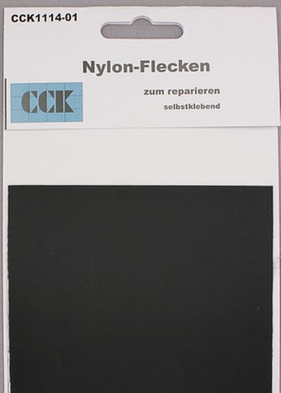 CCK1114-01 - Nylon reparatiedoek zelfklevend zwart - 10 x 20cm - reparatiestof
