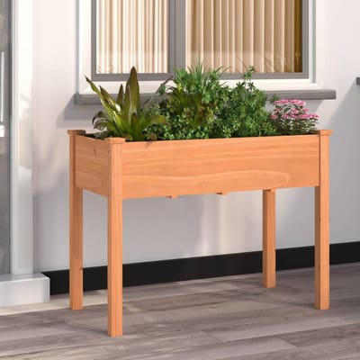 vidaXL - Plantenbak - met - voering - 118x59x76 - cm - massief - vurenhout - bruin