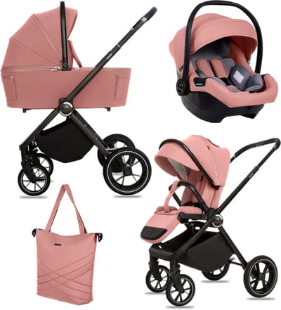 BabyLux® Kinderwagen 3in1 Set GAVIA, Opvouwbare Lichtgewicht Kinderwagenset Incl. Reiswieg, Buggy, I-Size Baby-Autostoeltje, Luiertas En Meer Accessoires, 4 Ligstanden, 0-22kg, Uv-Bescherming 50+