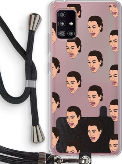 Case Company® - Hoesje met koord geschikt voor Samsung Galaxy A51 5G hoesje met Koord - Ugly Cry Call - Telefoonhoesje met Zwart Koord - Bescherming aan alle Kanten en Over de Schermrand