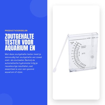 Dailygoods - Zoutgehalte Tester voor Aquarium en Vijver met Automatische Hydrometer