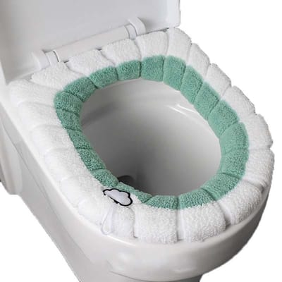 Bovista Wc Bril Hoes - Toiletbril Cover - Toiletbril - Wc Deksel - Wasbaar - Verwarmde Wc Bril - (Niet Elektrisch) - Zacht - Wolk - Groen