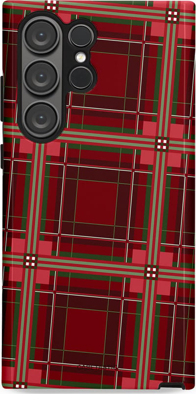 Casetastic Hoesje Geschikt voor Samsung S23 Ultra - Stijlvolle Beschermende Duo-layer Case - Schots Ruit Rood - Tartan Royal Stewart Plaid