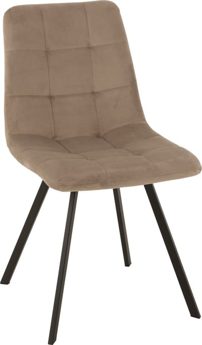 J-Line stoel Morgan - textiel/metaal - beige - 2 stuks