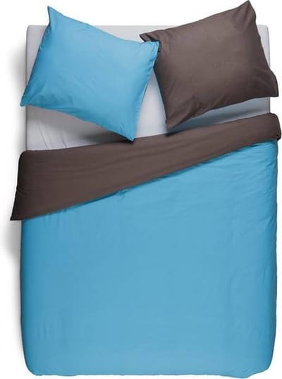Snoozing Two Tone - Dekbedovertrek - Tweepersoons - 200x200/220 cm + 2 kussenslopen 60x70 cm - Turquoise/Bruin