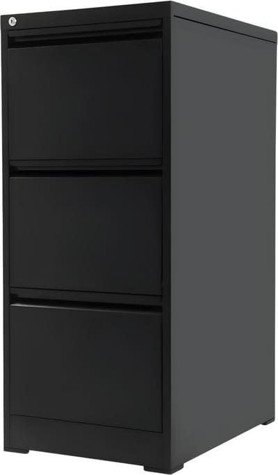 Archiefkast - Opberkast - Kantoorkast - Voor kantoor en thuis - Met 3 laden - Zwart