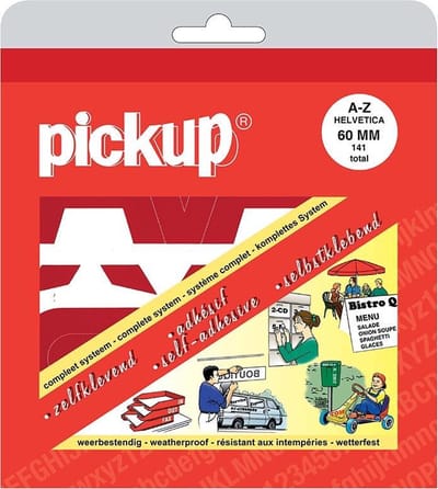 Pickup plakletters boekje Helvetica rood - 60 mm - 6 cm