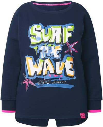 Laurasøn - Dames - Sweatshirt lange mouw ronde hals - Marine - Maat 44+