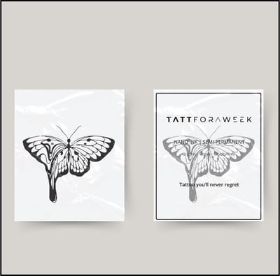 Tijdelijke tattoo vlinder inkt | Neptattoo volwassenen | Tijdelijke tattoo voor volwassenen | Temporary tattoo | Plaktattoos voor volwassenen | Neptattoos | Probeer zorgeloos een tattoo | tattforaweek
