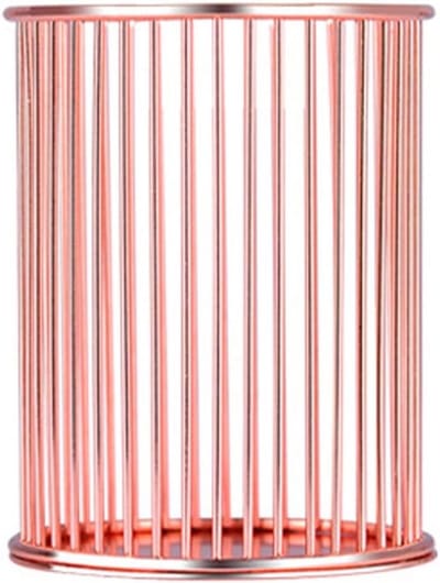 SnelShoppen - Metalen Pennenhouder, Roze Gouden Pennenbakje, Bureau Organizer voor School, Thuis, Kantoor, Make-up Borstels, Multifunctioneel en Duurz