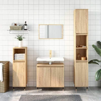vidaXL - Badkamerkast - 58x33x60 - cm - bewerkt - hout - sonoma - eikenkleurig