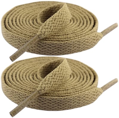 Fako Fashion - Schoenveters - Veters - Plat - 8mm - 120cm - 1 Paar - 2 Stuks - Khaki