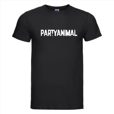 T-shirt Partyanimal | Festival | Zwart | Maat XS