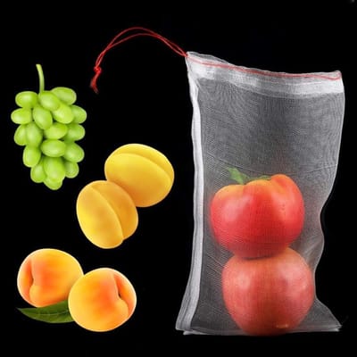 Tuinfruitzakken - Beschermzakken - Oogst Beschermen - Geventileerd Nylon Materiaal - 25 x 15 cm - Wit
