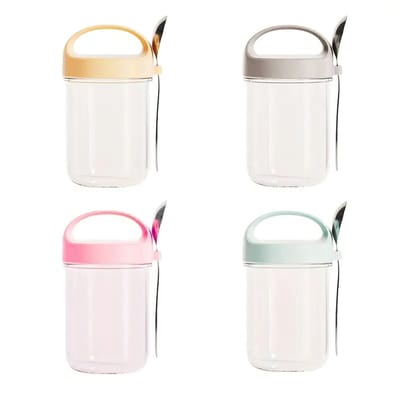 Dutchers.® Overnight Oats Potjes - 430ML - Set van 4 - Glas - Overnight Oats Glas - Muesli Beker - Lunchpot - Beker To Go - Milieuvriendelijk - Sterk Sluitsysteem - Ontbijt & Lunch - Overnight Oats Beker