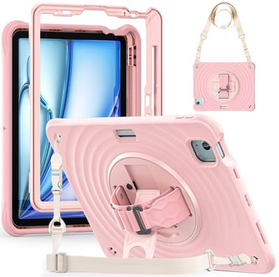 Rixus RXTC08 Anti Shock Case For Apple iPad 7, 8, 9 10.2 inch (2019, 2020, 2021) Cherry Blossoms Pink