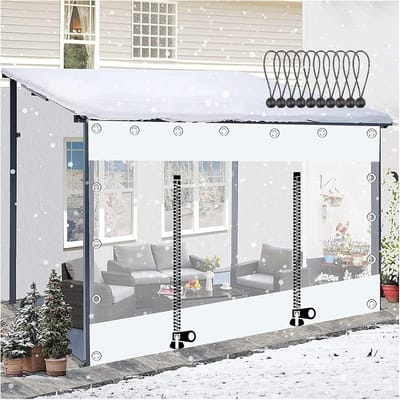 Waterdicht Tarpauline Gordijn voor Pergola en Terras - Transparant, Wind- en Regenbestendig - 2x3m