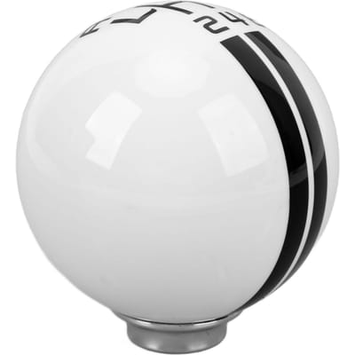 Pommeau de levier de vitesse de course à 6 vitesses pour Shelby GT500 Style Pommeau de levier de vitesse à boule ronde avec 3 adaptateurs pour blanc/noir