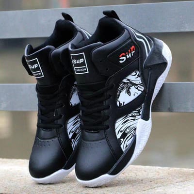 Basketbalschoenen Lente Nieuwe ademende studentenschoenen Mode comfortabele sneakers Coole straatsneakers voor heren 42 zwart