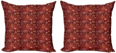 ABAKUHAUS Kussenhoesenset – 2x50x50 cm – Dubbelzijdig bedrukt – Rood/Wit/Geel
