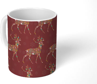 Mok - Koffiemok - Hert - Patronen - Kleuren - Mokken - 350 ML - Beker - Koffiemokken - Theemok