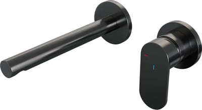 Brauer Gunmetal Edition - Wastafelkraan - Inbouw - Geborsteld Gunmetal PVD - 1 Greeps - Model C1 - Rechte Uitloop & Rozetten