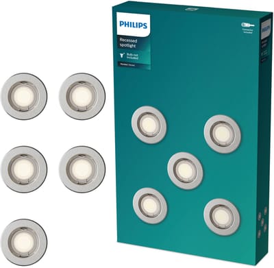 Philips Peridot inbouwspot - GU10 fitting - Nikkel - Rond - Vaste kop - 5-pack