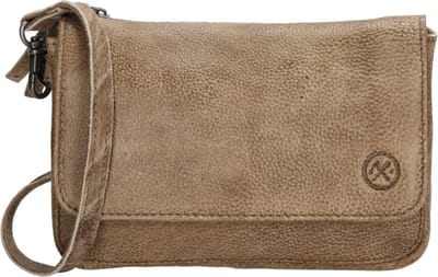 Hide & Stitches Paint Rock Crossbody Schoudertas - 100% Leder - Met flap - Leren Dames Tas - Zand