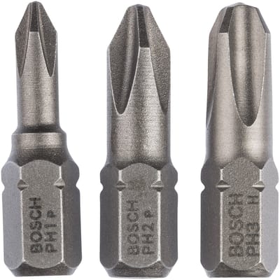 Bosch bitset 1/4 maxgrip - PH1.PH2.PH3 - 3 stuks
