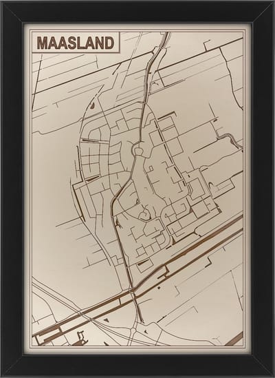 Houten stadskaart van Maasland