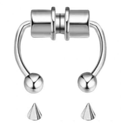 Neus- Fake Piercing-Magneet- 2 soorten knopjes- Zilverkleur - Charme Bijoux