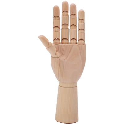 Houten Handmodel Beweeglijk Flexibel Duurzaam Hout Brede Toepassing Houten Mannequin Hand voor Decor beige