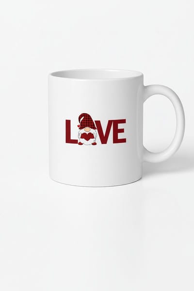 Valentijnsdag Mok Liefde Kabouter Design Plaid Hart - Uniek Cadeau