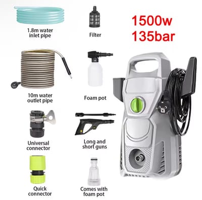 Elektrische Hogedrukreiniger - 180 Bar - 2200 W - Wasmachine Pistool - Spuitpistool 180 ° - Verstelbaar mondstuk