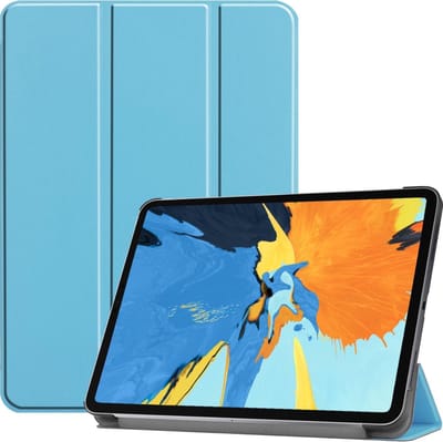 Hoes - Geschikt voor Apple iPad Pro (2020) - 11 inch - Dun & Stevig - Trifold Bookcase - Hard Cover - Hardcover Book Case - Tablet Hoesje - Lichtblauw
