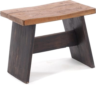 Rustieke Houten Bank 40 cm Gerecycled Hout Zwart-Natuurlijk