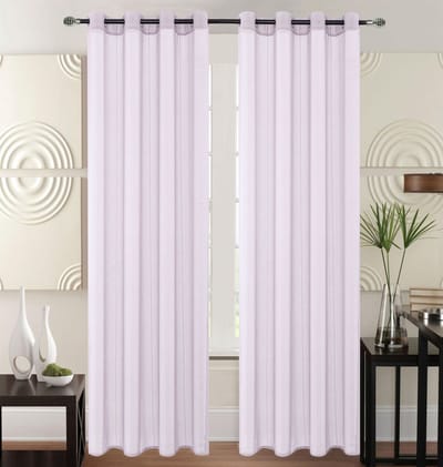 SB Line Kant en Klaar Vitrage Gordijn - Met Ringen - 140x260 cm - Licht Lila