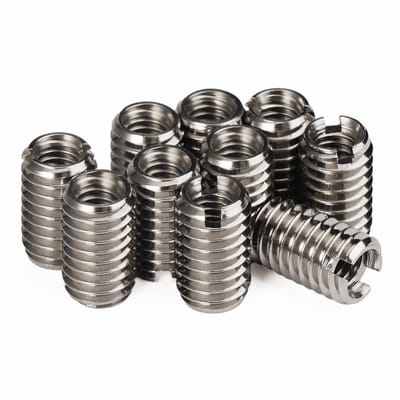 Dailygoods- Draadinzet Zelftappend - 10 Stuks Schroefdraadinzetstukken - RVS Reparatie Tool - M6 Binnendraad M8 Buitendraad - Effectief Draadreparatiehulpmiddel - Geschikt voor Meubelprojecten - Schroefdraadinzet