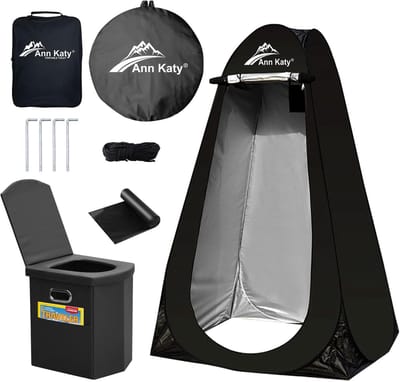 Vouwbaar Toilet - Noodtoilet Kampeer - Buiten Activiteiten - Inclusief Draagtas - XL Large - Zwart