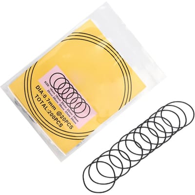 Joint torique étanche en caoutchouc pour couvercle arrière de montre, outil de réparation, 200 pièces(0.7mm ) yellow