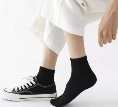 DONEX® quarter Sneakersokken – 6 Paar - Katoen - Zwart - Maat 39-42