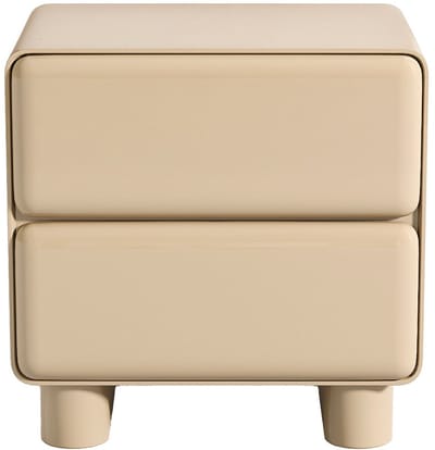 Vente-unique Nachtkastje met 2 laden - MDF - Beige gelakt - AUNELA