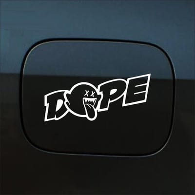 Bumpersticker - Dope - 7 X 20 - Wit