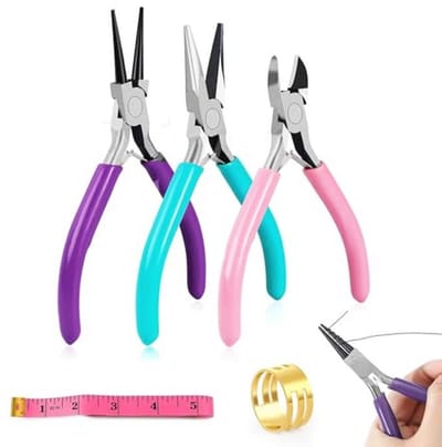 Juwelierstangen Set met Ronde en Puntige Tang, Klein Gereedschap voor Sieradenmaken met Pincet, Springringopeners en Rolmaat voor Sieradenreparatie en Handwerk