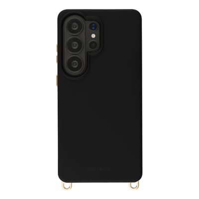 Selencia Hoesje - Geschikt voor Samsung Galaxy S26 Ultra - Rivièra Backcover met Magnetische Ring met afneembare haakjes - Velvet Black