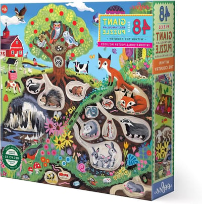 Kinderpuzzel 48 stukjes - Legpuzzel kinderen - Ontwikkeling vaardigheden - Gemaakt van gerecycled karton - 76 x 61 cm - Meerkleurig