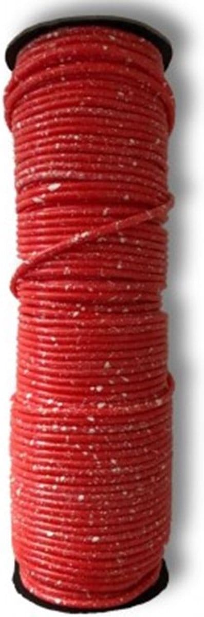 Twisk springtouw speelgoed rood-wit 100 meter op rol 4mm dik.