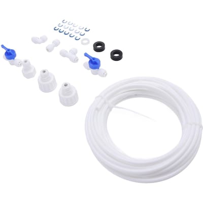 Kit de conduite d'eau pour réfrigérateur avec tuyau 1/4 pouce Ensemble de connexion de conduite d'arrivée d'eau pour réfrigérateur côte à côte Tuyau d'eau white