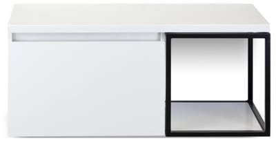 Frozen Badmeubelset 100 cm - Greeplijst in Kleur - Zwart Frame - Wastafelbovenblad Wit Hoogglans